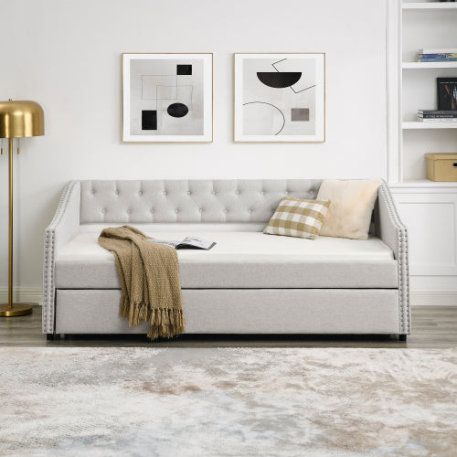 El Sofá Cama Doble Cuenta con un Sofá Cama Doble con Rodillos Tapizado y Tachonado en Plataformas No Disponibles - Temu