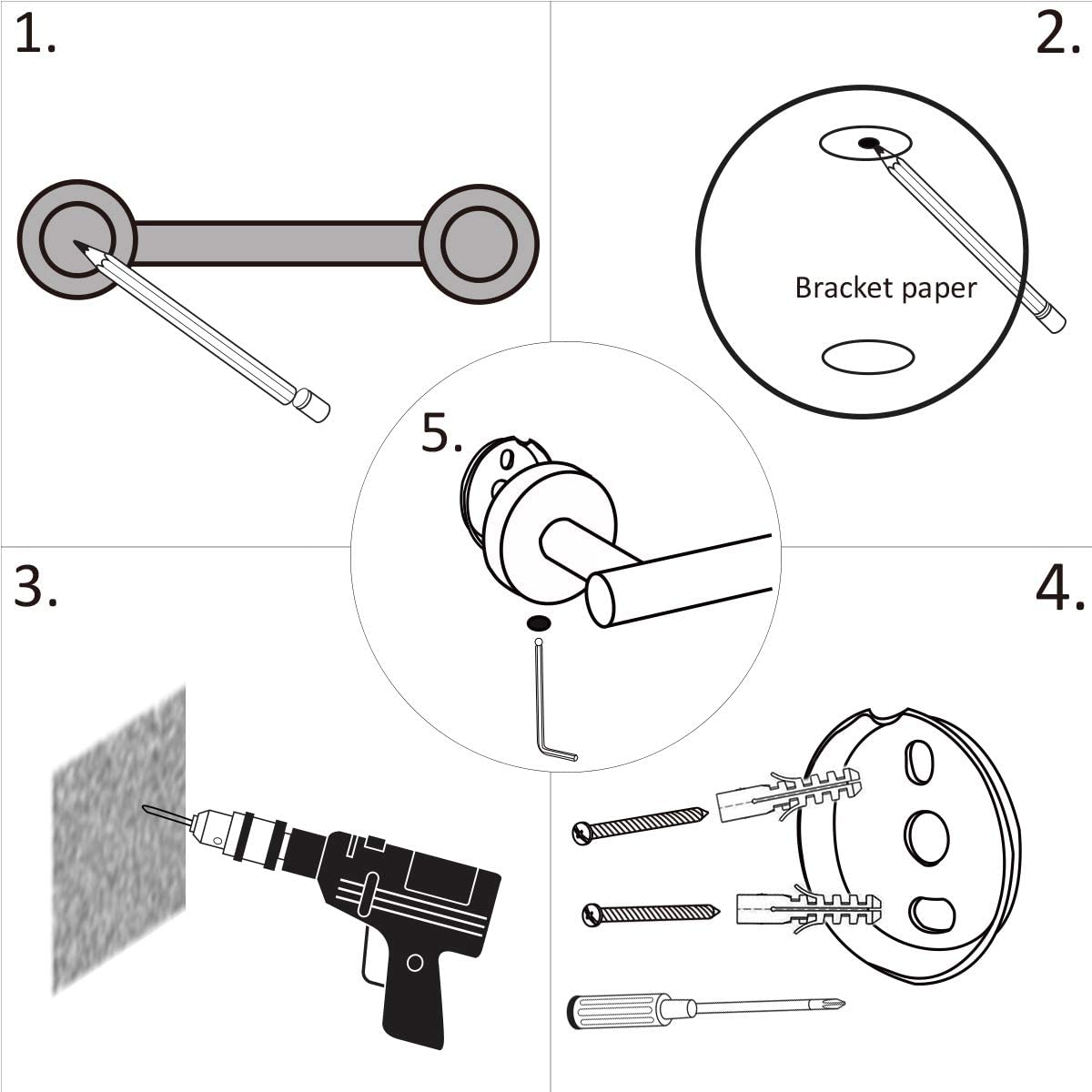 3-teiliges Set aus Badezimmerhaken und Handtuchhaltern