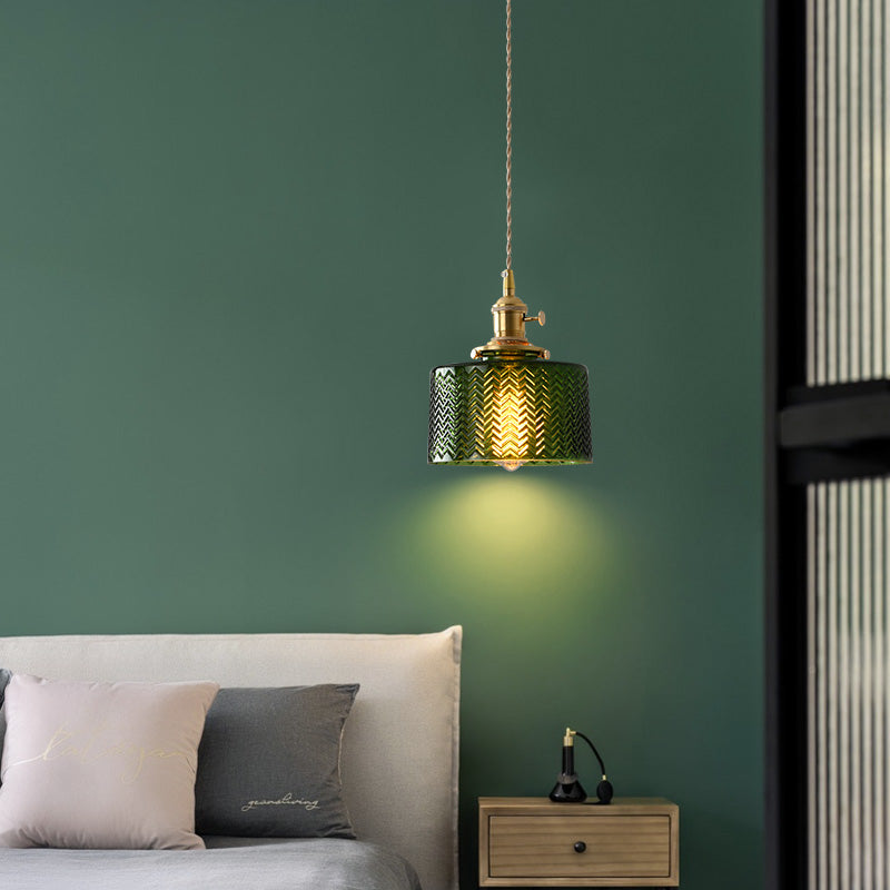 Copper Glass Chandelier Retro Style Multi-Size