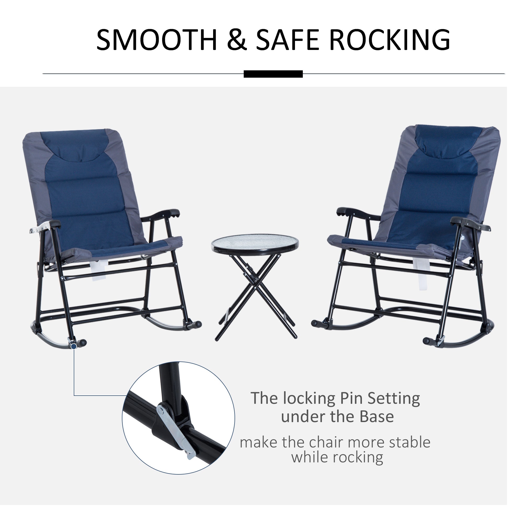 Glass Rocking Bistro Set