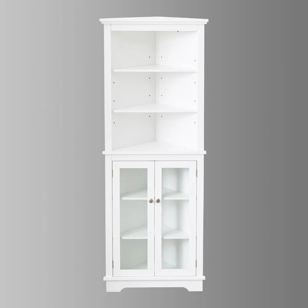 Matte White Corner Cabinet