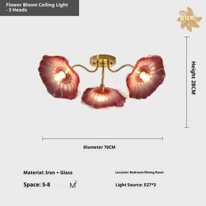 Modern Simple Home Glass Lotus Leaf Chandelier