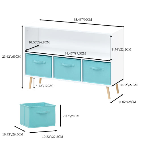 Blue Fabric Kids Bookshelf