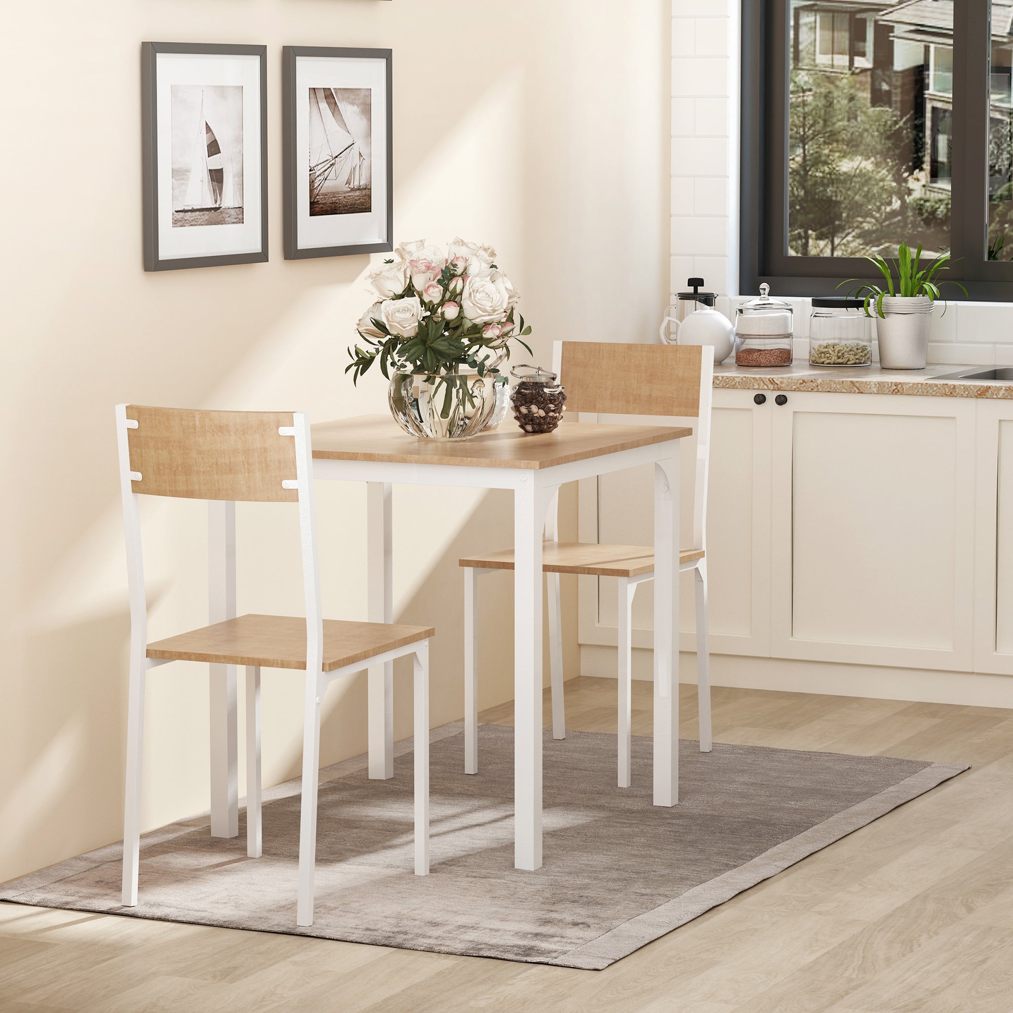 Brown Industrial Dining Set