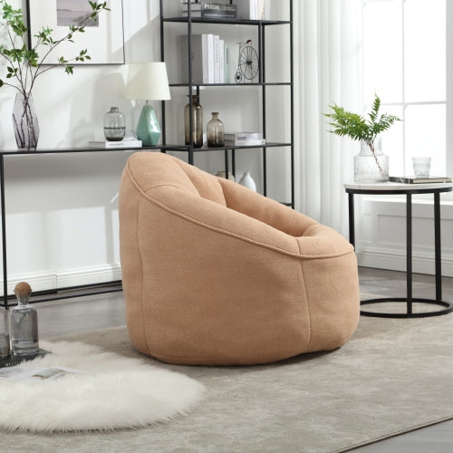 Foam Bean Bag Sofa Chair Tan Portable Design