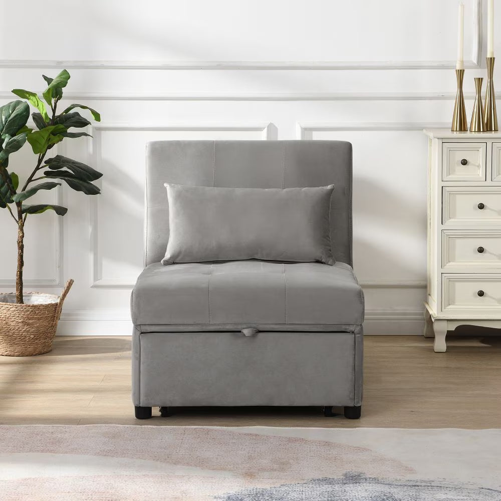 Gray Folding Ottoman Bed