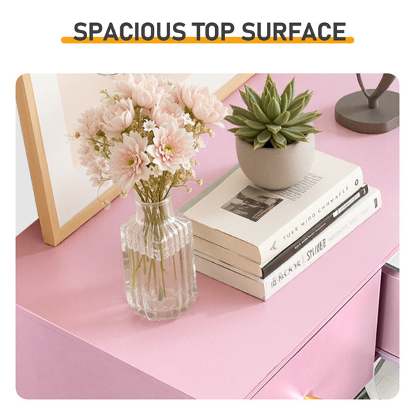 MacaronPink Melamine Board, Drawer Cabinet