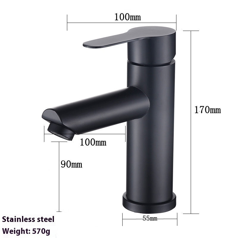 Black Modern Washbasin Faucet