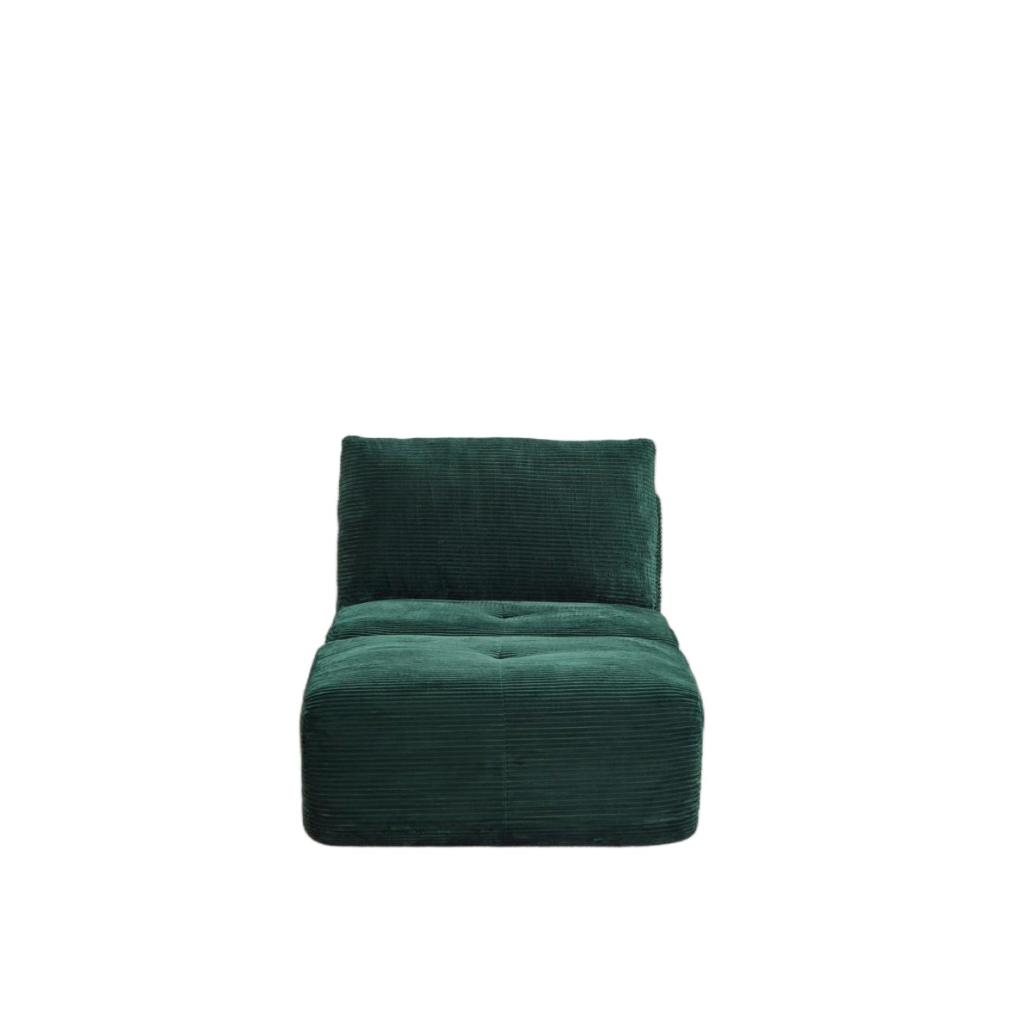 Sofá Comprimido de Espuma de Memoria Moderna, Chaise Longue Individual para Sala de Estar, Sofá Seccional Modular Amigable con Mascotas en Forma de Nube, Tela de Corduroy, Otomana Móvil, Sin Ensamblaje Requerido, Verde
