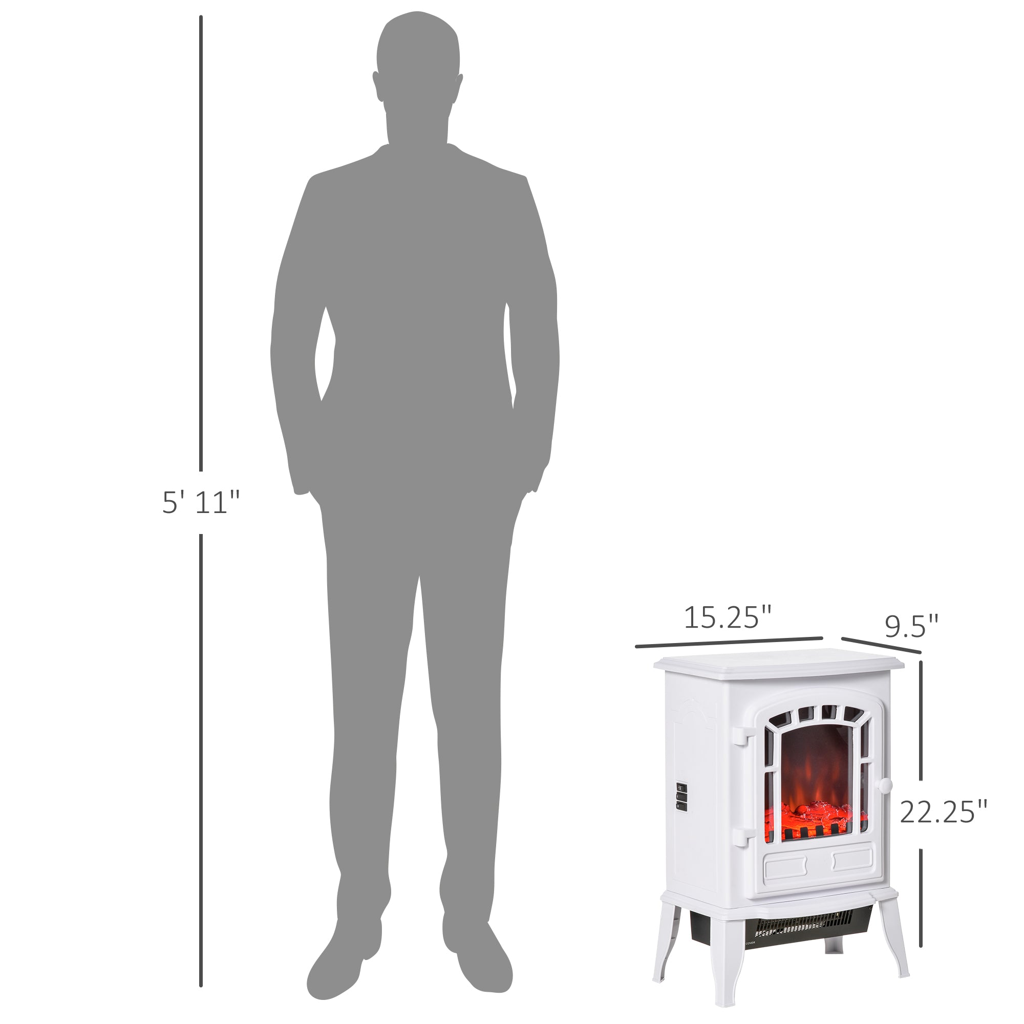 Freestanding Electric Fireplace Heater