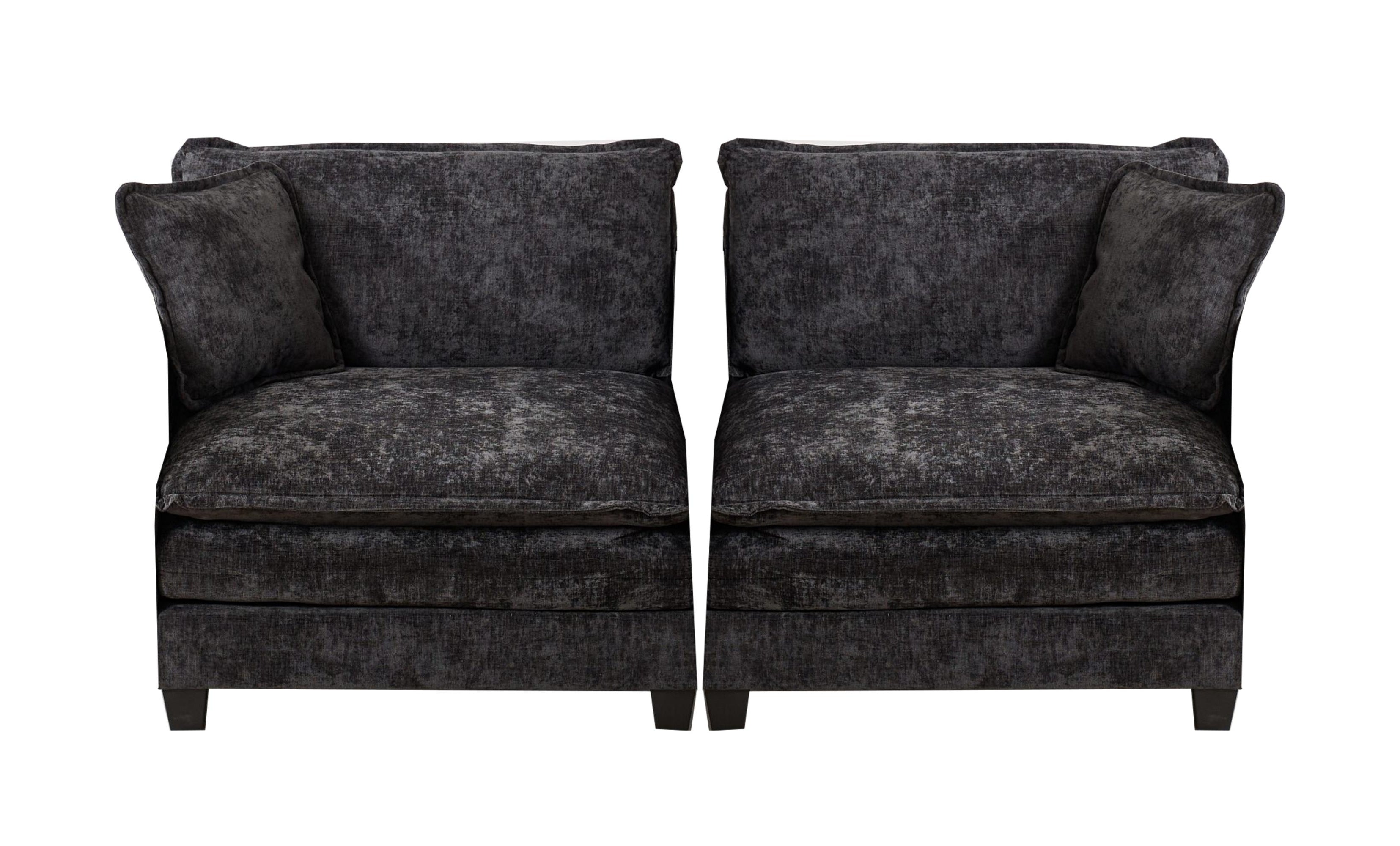 Sofá Nube Dos Asientos El Cojín en el Reposabrazos No Incluido, Sofá Seccional Moderno, para Apartamento, Cojín de Asiento Tapizado en Doble Capa Cómodo, Tela Chenille Transpirable, Negro, SW504ABK