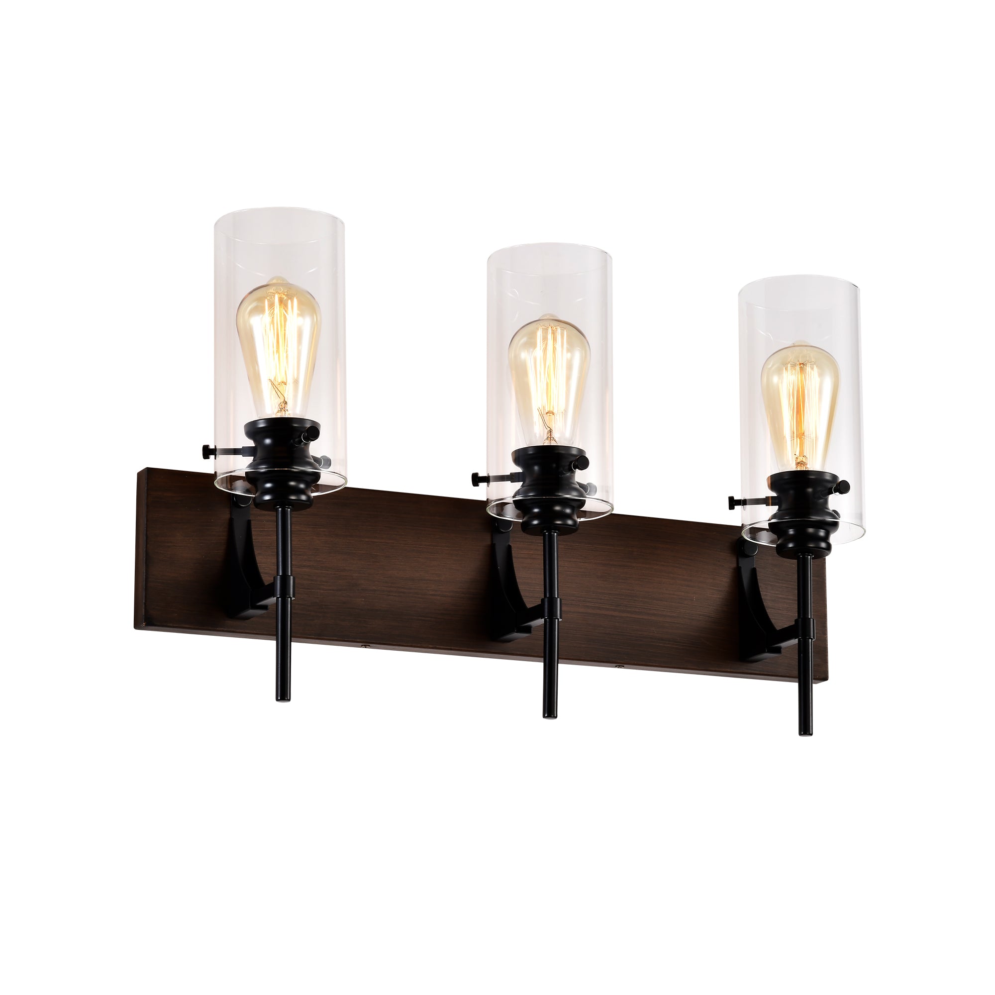 Black Glass 3-Light Vanity Fixture