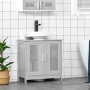 White Pedestal Sink Cabinet Adjustable Shelves