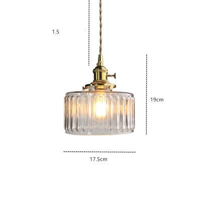 Japanese Retro Simple Brass Glass Chandelier Creative