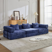 Dark Blue Chenille Sofa Bed