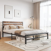 Rustic Brown Platform Bed