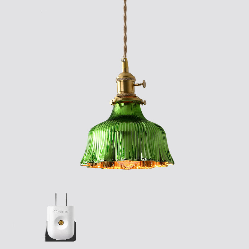 Copper Glass Chandelier Retro Style Multi-Size