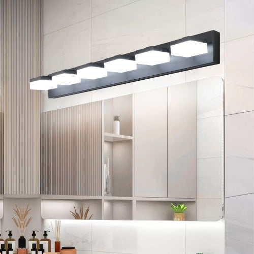 Modernos 6 Luces Negras LED Espejo de Maquillaje para Baño y Tocador Plataformas No Disponibles - Temu
