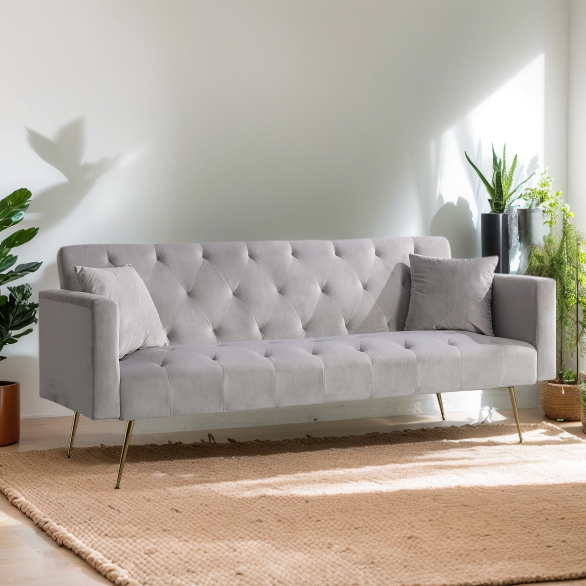 Blue Velvet Sofa Bed