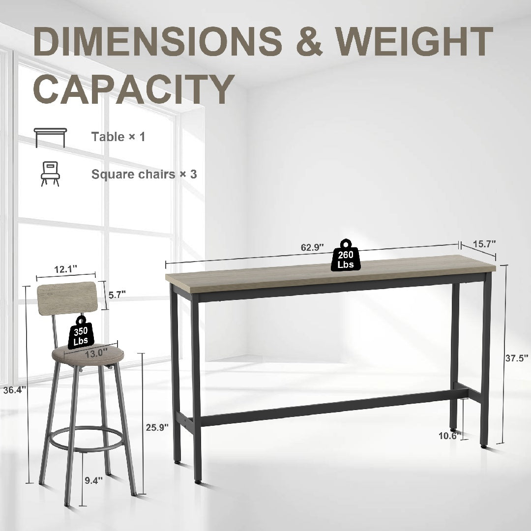 Grey Industrial Dining Set