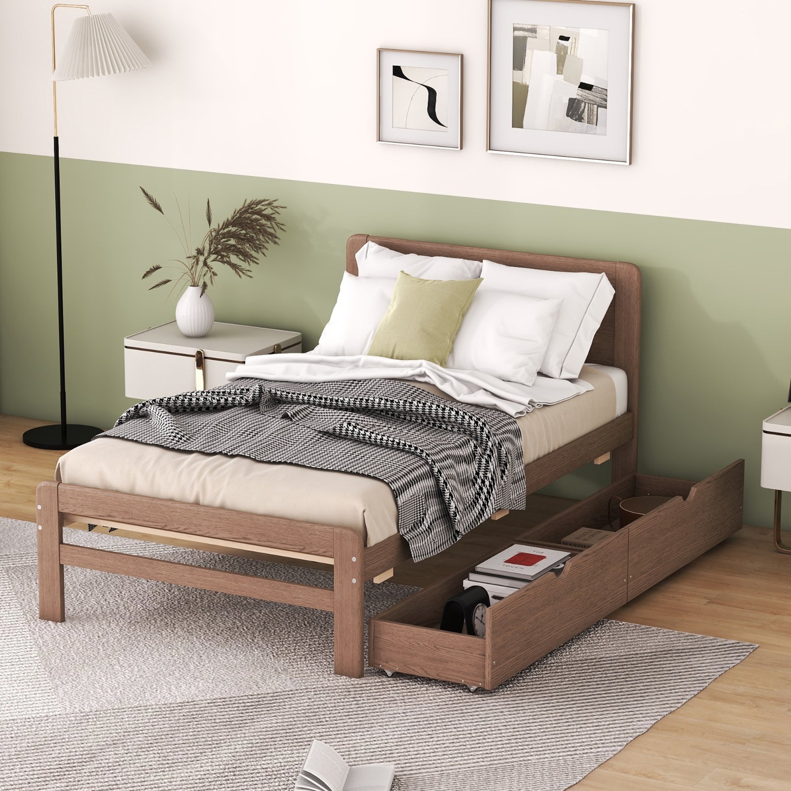 Walnut Platform Bed Frame