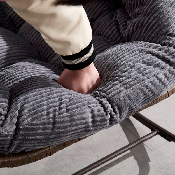 Grey Rattan Rocking Chair