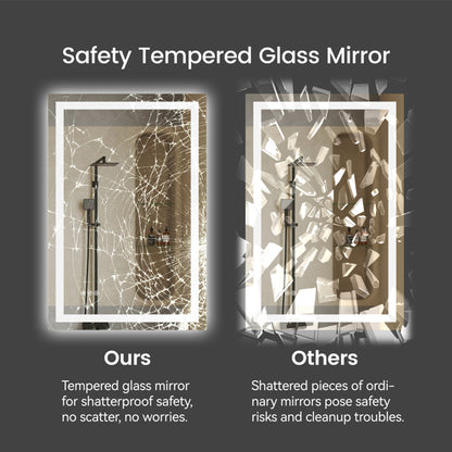 20 Inch X 28 Inch LED Bathroom Mirror