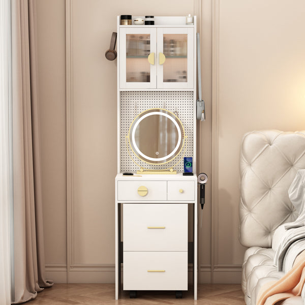 White Round Vanity Table