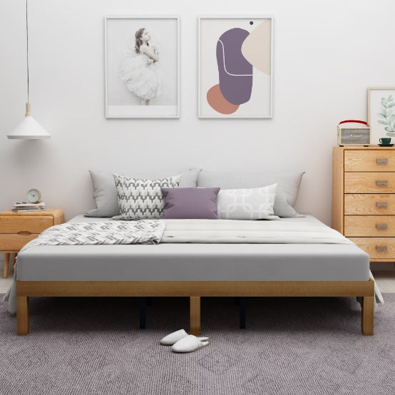 Natural Wood Platform Bed