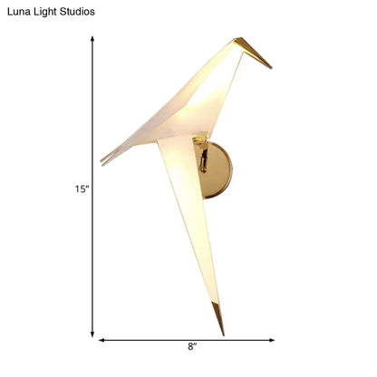 ديكوربايتس™ مصباح حائطي لغرفة الطعام بنصف ضوء مع غطاء بلاستيكي على شكل بيردي: مصباح حائطي أبيض عصري بإضاءة دافئة/بيضاء