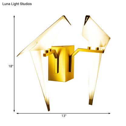 ديكوربايتس™ مصباح حائطي لغرفة الطعام بنصف ضوء مع غطاء بلاستيكي على شكل بيردي: مصباح حائطي أبيض عصري بإضاءة دافئة/بيضاء