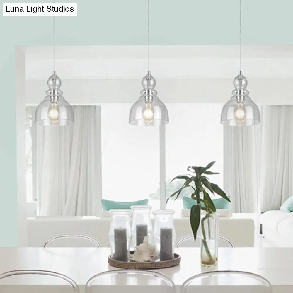 1-Bulb Industrial Gourd Shaped Light Fixture - Seeded Glass Pendant for Diner Bar
