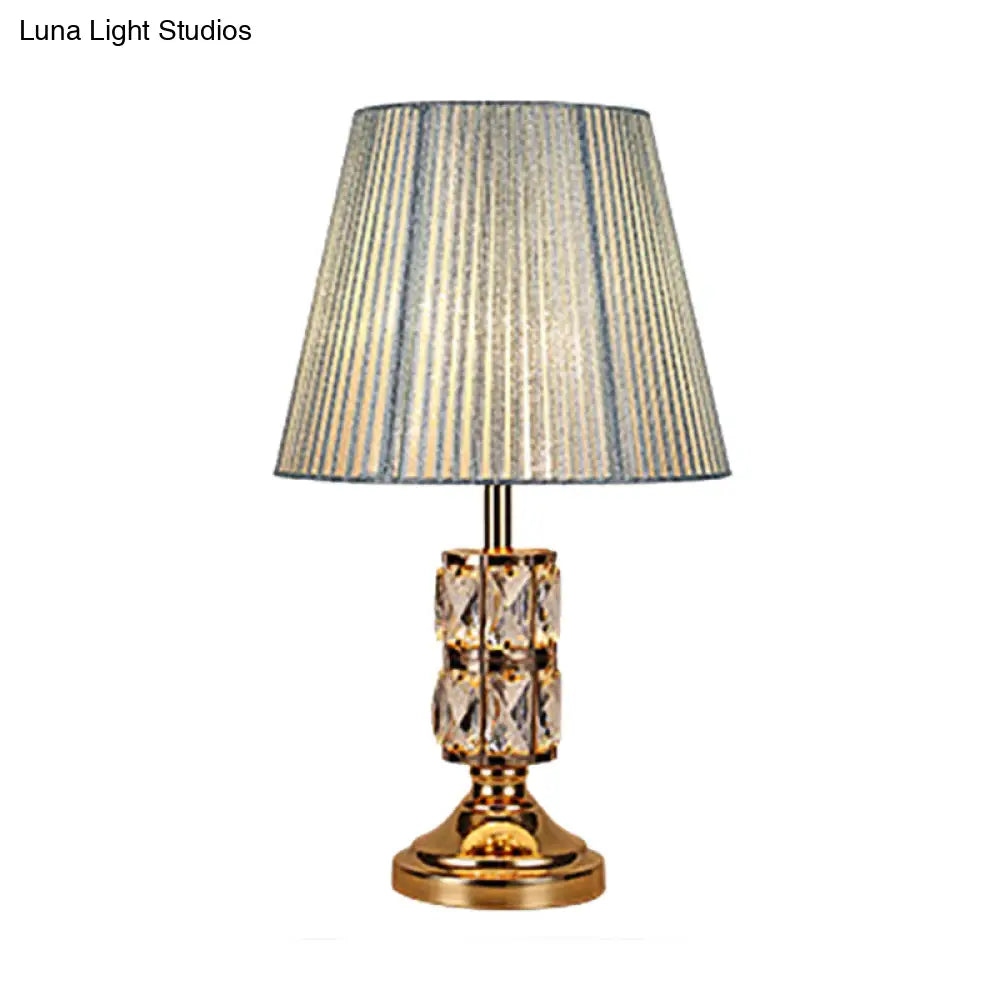 1 Bulb Modern Gold Table Lamp with Wide Flare Shade - Perfect for Dining Room or Desk
