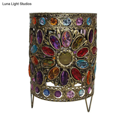 Lámpara de noche de latón de 1 cabezal para decoración de sala de estar tradicional