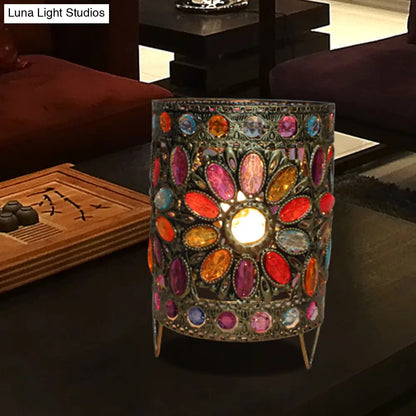 Lámpara de noche de latón de 1 cabezal para decoración de sala de estar tradicional