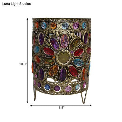 Lámpara de noche de latón de 1 cabezal para decoración de sala de estar tradicional