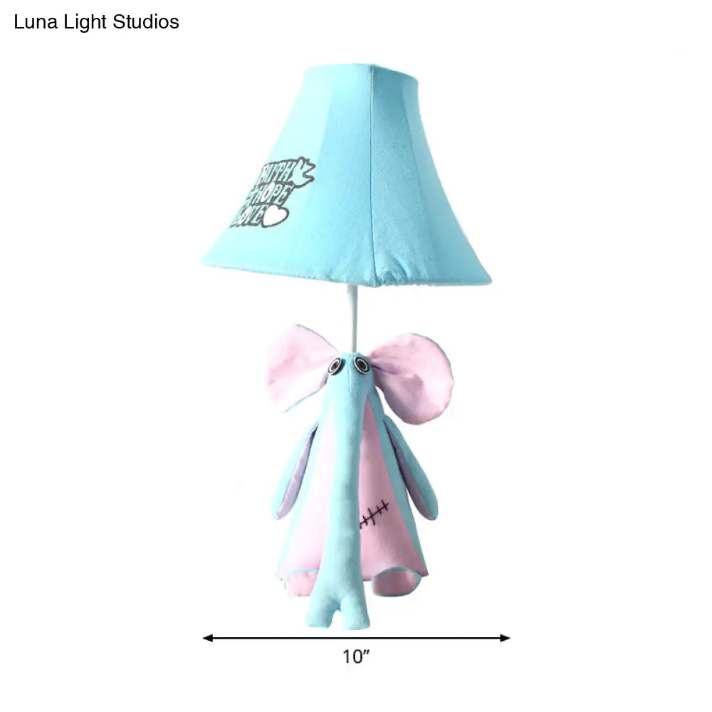 1-Head Cartoon Animal Desk Lamp for Kids' Bedroom - Soft Fabric Reading Light