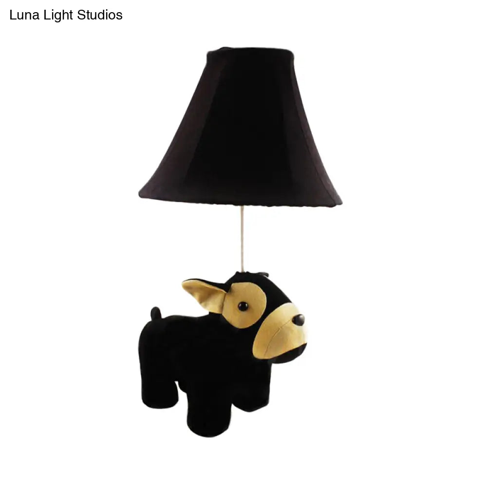 1-Head Cartoon Animal Desk Lamp for Kids' Bedroom - Soft Fabric Reading Light