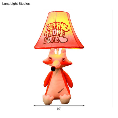 Lámpara de escritorio con diseño de animal de dibujos animados de 1 cabezal para dormitorio infantil - Luz de lectura de tela suave