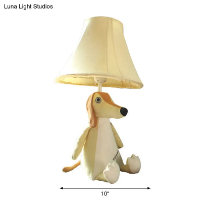 Lámpara de escritorio con diseño de animal de dibujos animados de 1 cabezal para dormitorio infantil - Luz de lectura de tela suave