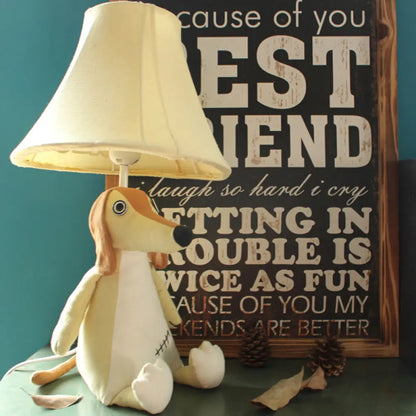 Lámpara de escritorio con diseño de animal de dibujos animados de 1 cabezal para dormitorio infantil - Luz de lectura de tela suave