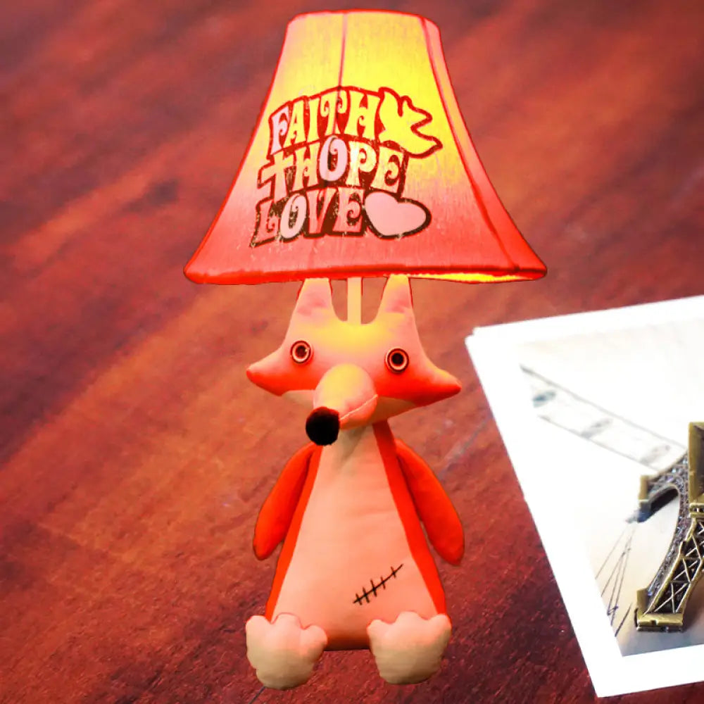 1-Head Cartoon Animal Desk Lamp for Kids' Bedroom - Soft Fabric Reading Light