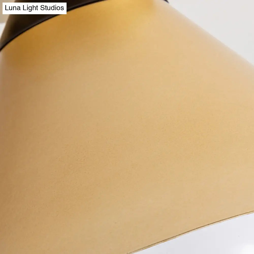 1 Head Golden Flush Mount Ceiling Light with Metal Cone Shade - Minimalist Kitchen Lamp
