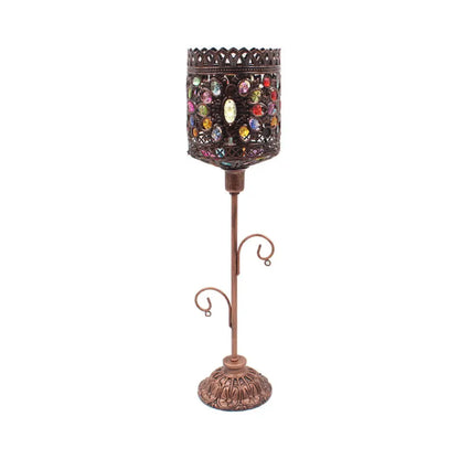 1-Light Acrylic Beaded Moroccan Night Light with Open Copper Top
