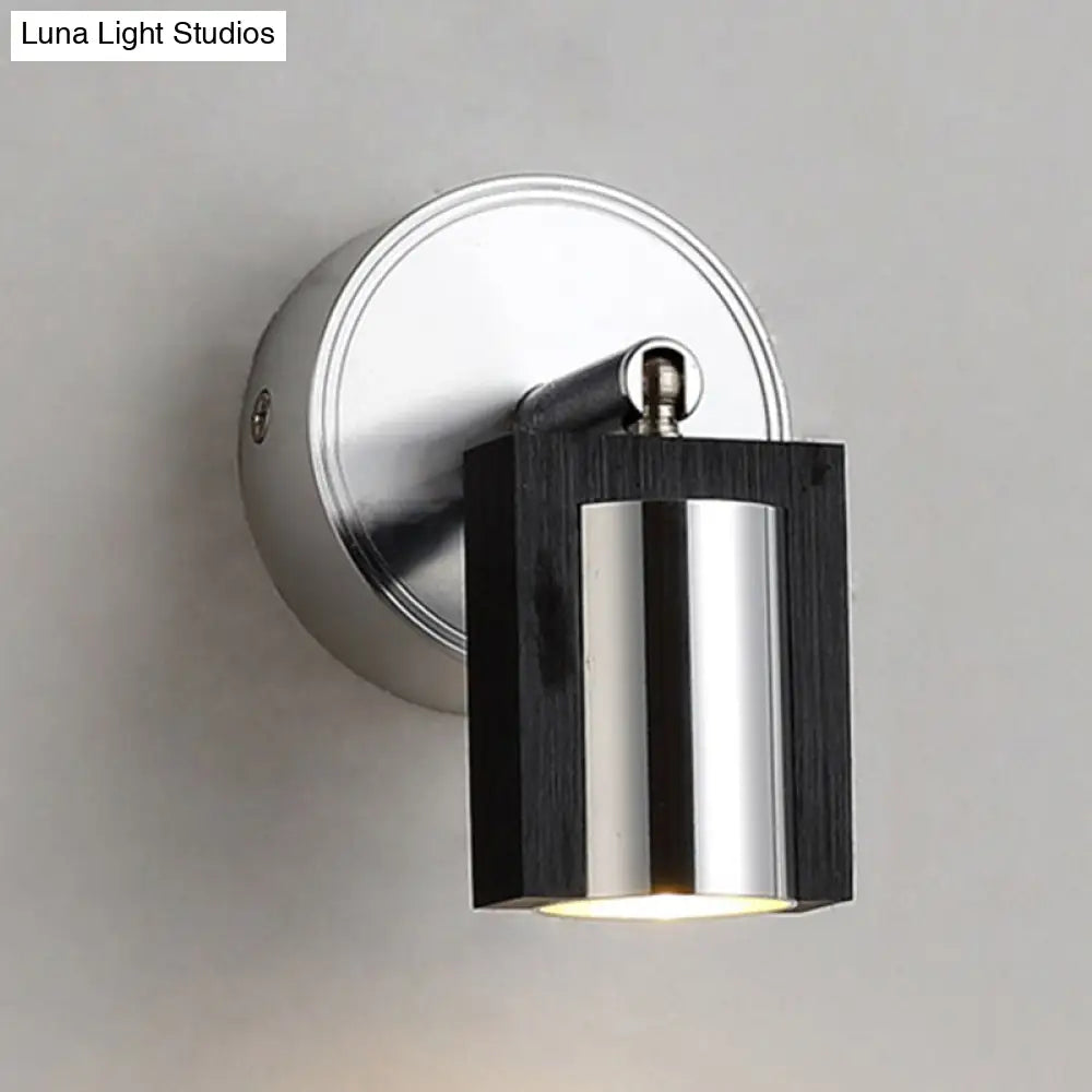 1-Light Bedroom Wall Sconce in Black with Metal Shade – Warm/White Lighting