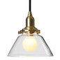 1-Light Clear Glass Cone Pendant Lamp – Industrial Minimalist Style for Living Room