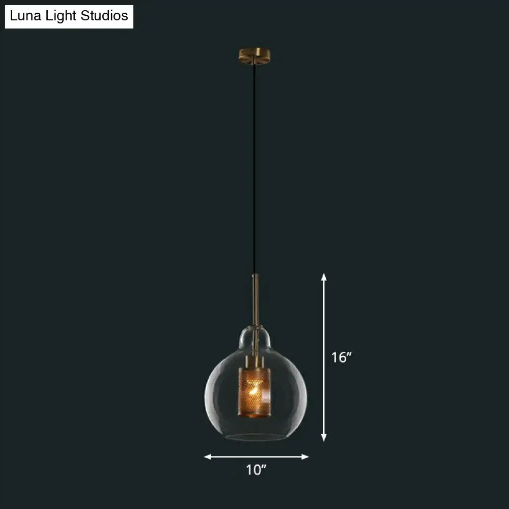 1-Light Clear Glass Shade Pendant - Simple and Stylish Hanging Light Fixture for Restaurants