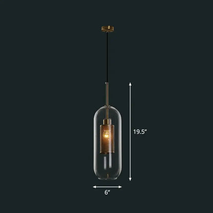 1-Light Clear Glass Shade Pendant - Simple and Stylish Hanging Light Fixture for Restaurants