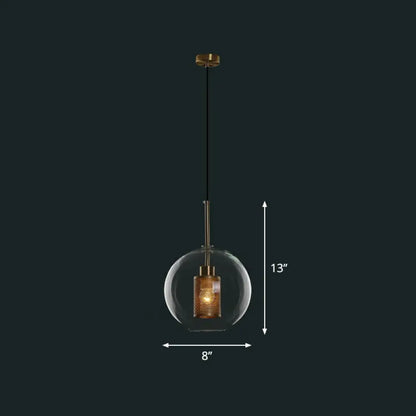 1-Light Clear Glass Shade Pendant - Simple and Stylish Hanging Light Fixture for Restaurants