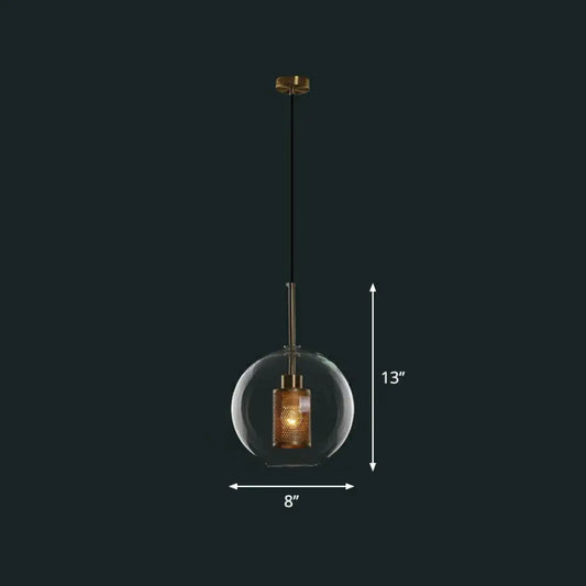 1-Light Clear Glass Shade Pendant - Simple and Stylish Hanging Light Fixture for Restaurants